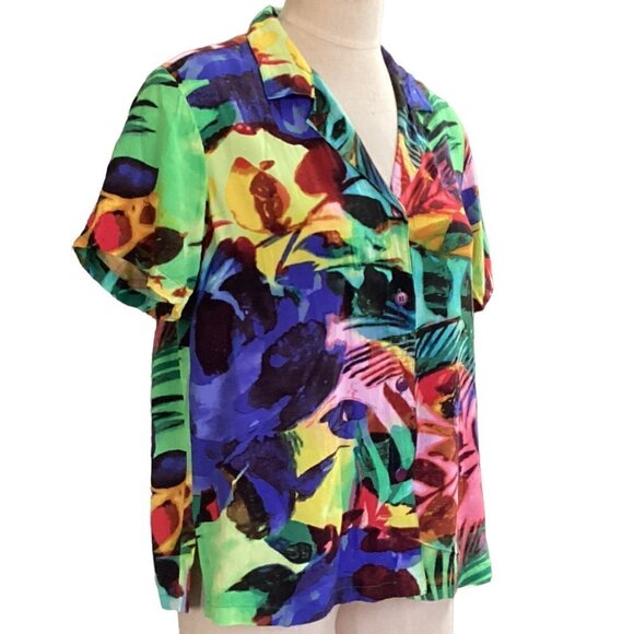 Jams World Versailles Pattern Hawaiian Floral Shirt Sz M #122T - Picture 3 of 10